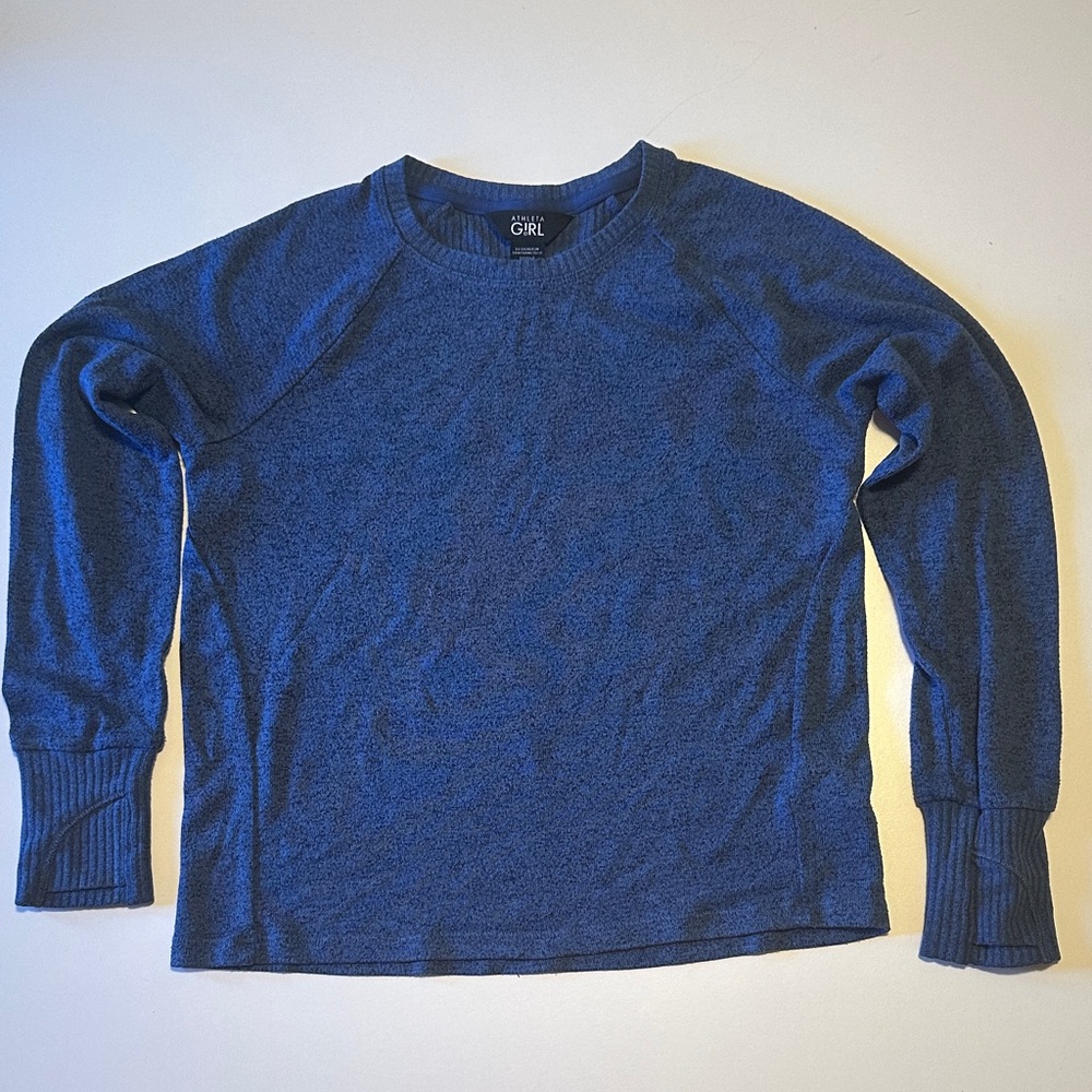 Athleta Girl Heathered Blue Long Sleeve Top